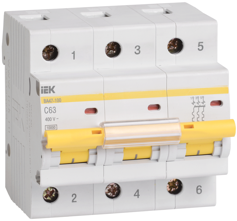 KARAT Avtomat açar VA47-100 3P C 63A 10kA IEK (MVA40-3-063-C)