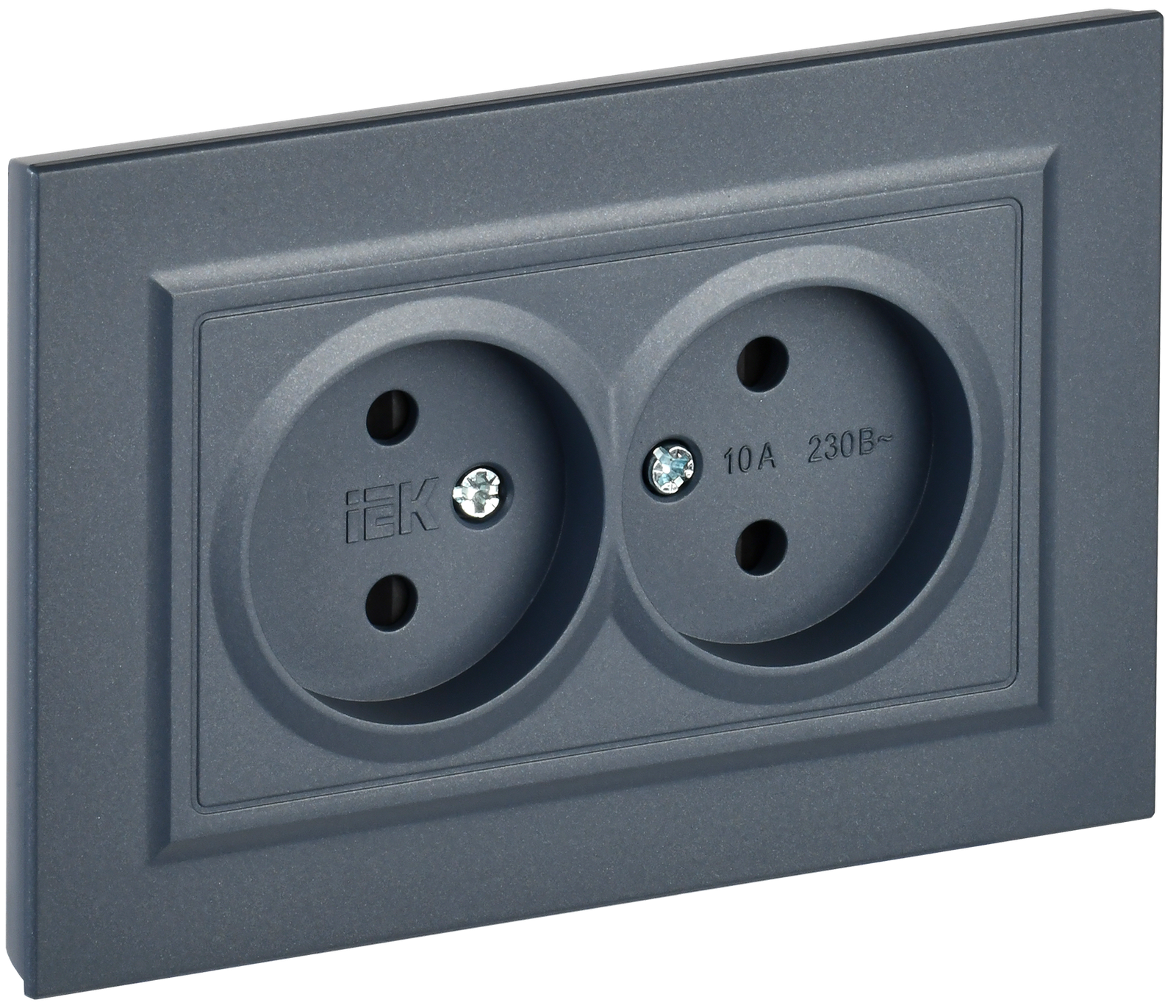 BRITE Torpaqsız 2-li rozetka 10A V sb. RSs12-2-BrM mərcan IEK (BR-R23-10-K35-F)