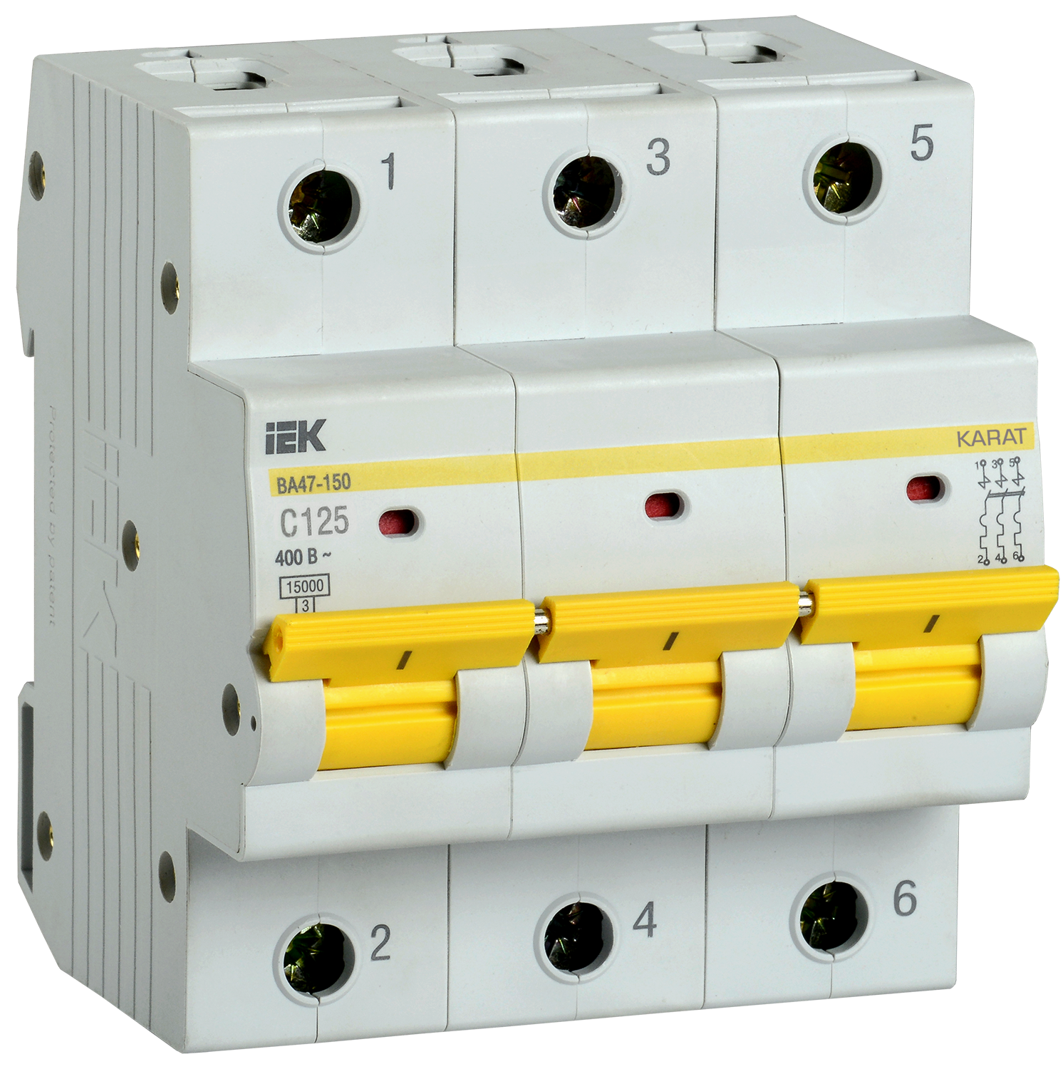 KARAT Avtomat açar VA47-150 3P C 125A 15kA IEK (MVA50-3-125-C)