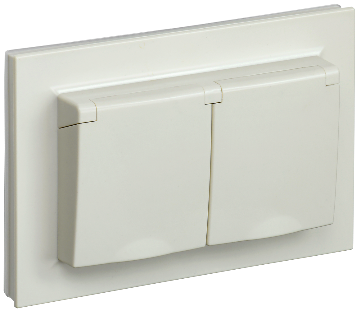 BRITE Rozetka 2-ya s kr. 16A V sb IP44 RSbs12-3-44-BrKr bej IEK (BR-R26-16-44-K10-F)