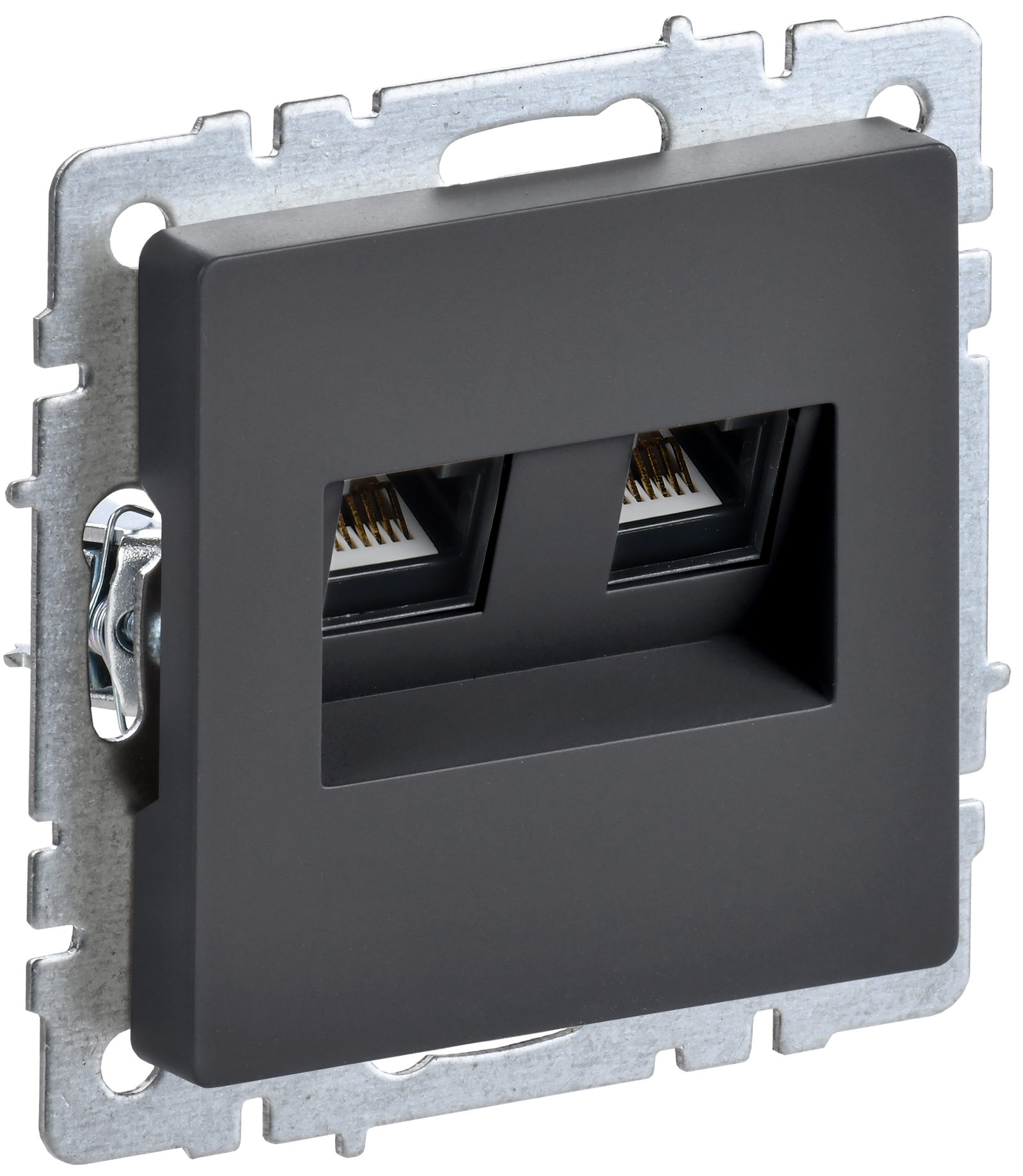 BRITE Kompüter rozetkası 2-aya RJ45 kat.5E RK10-2-BrG qrafit IEK (BR-K20-1-K53)