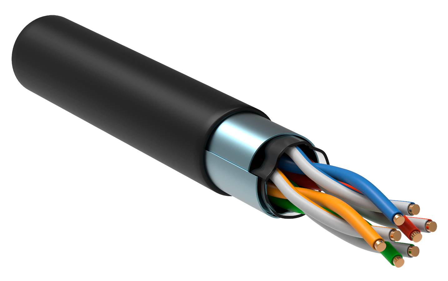 ITK Vitaya para F/UTP kat.5E 4x2x24AWG LDPE qara (305m) (LC3-C5E04-339)