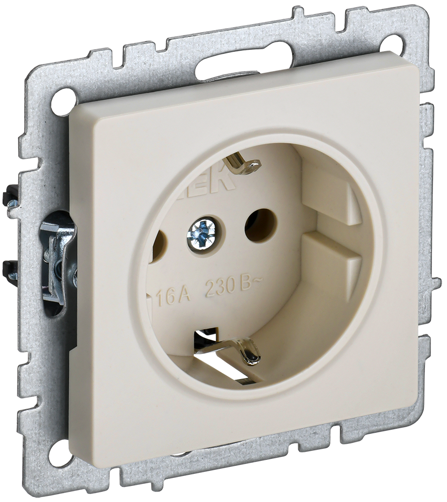 BRITE Rozetka torpaqlı olmadan z/s 16A RS11-1-0-BrKr bej IEK (BR-R11-16-K10)