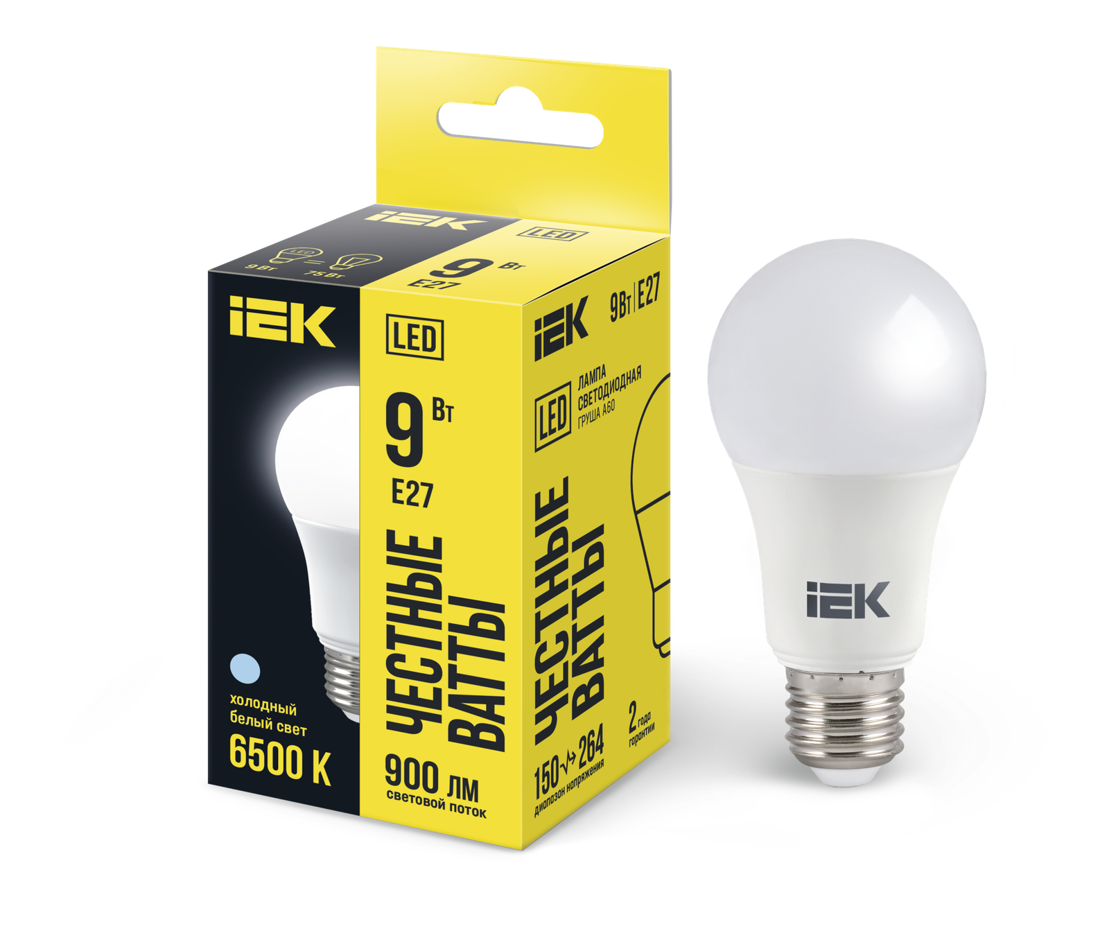 LED lampa LED A60 grusa 9Vt 230V 6500K E27 IEK (LLE-A60-9-230-65-E27)
