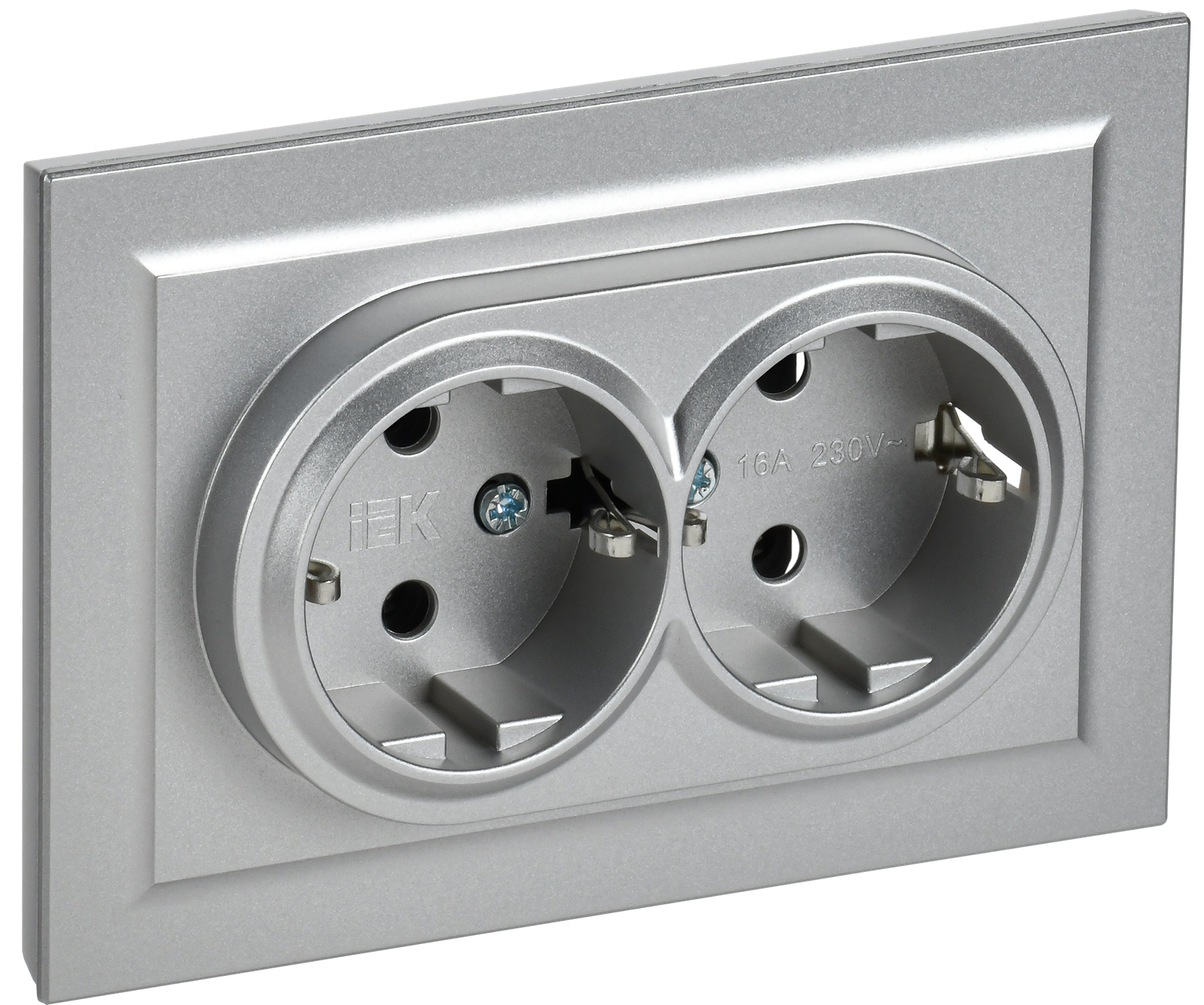BRITE Rozetka 2-ya torpaqlı olmadan z/s 16A V sb. RS12-3-BrA alüminium IEK (BR-R21-16-K47-F)