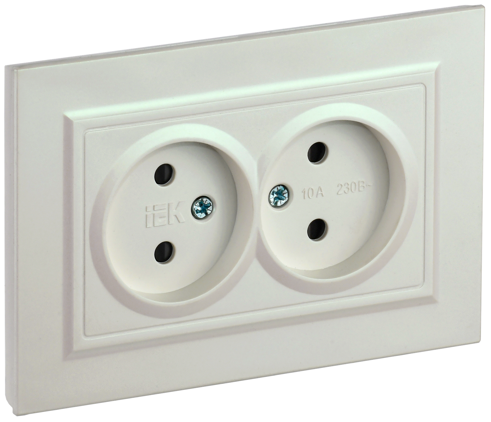BRITE Torpaqsız 2-li rozetka 10A V sb. RSs12-2-BrJ jemc. IEK (BR-R23-10-K36-F)