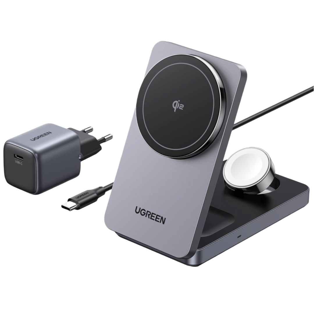 pixelcut-export_-_2025-02-06T173000.685.png UGREEN 3-in-1 Magnetic Wireless Charger EU (45025) - Image 1