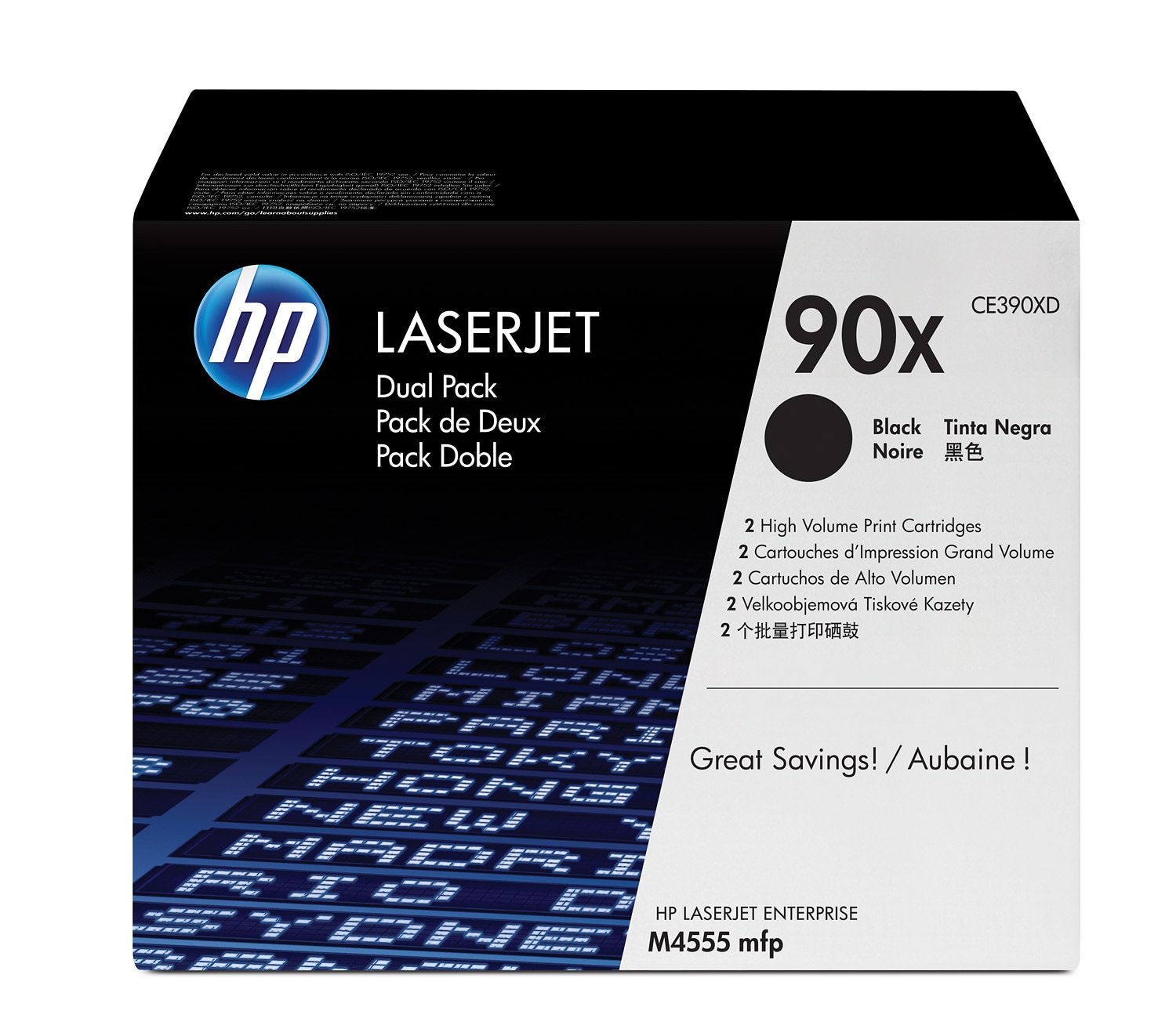 HP 90X 2-pack High Yield Black Original LaserJet Toner Cartridges (CE390XD)