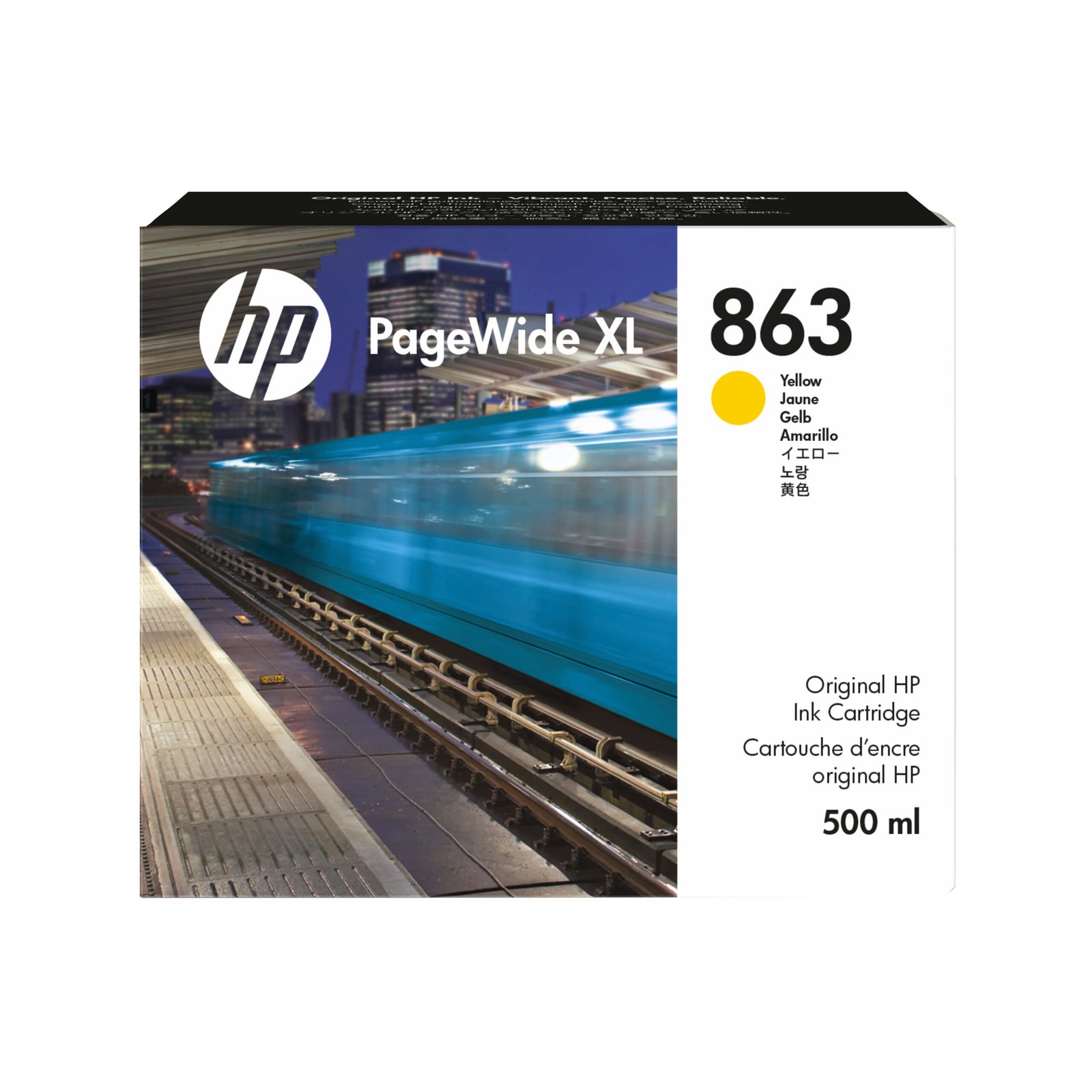 HP 863 500-ml Yellow PageWide XL Ink Kartric (F9K39A)