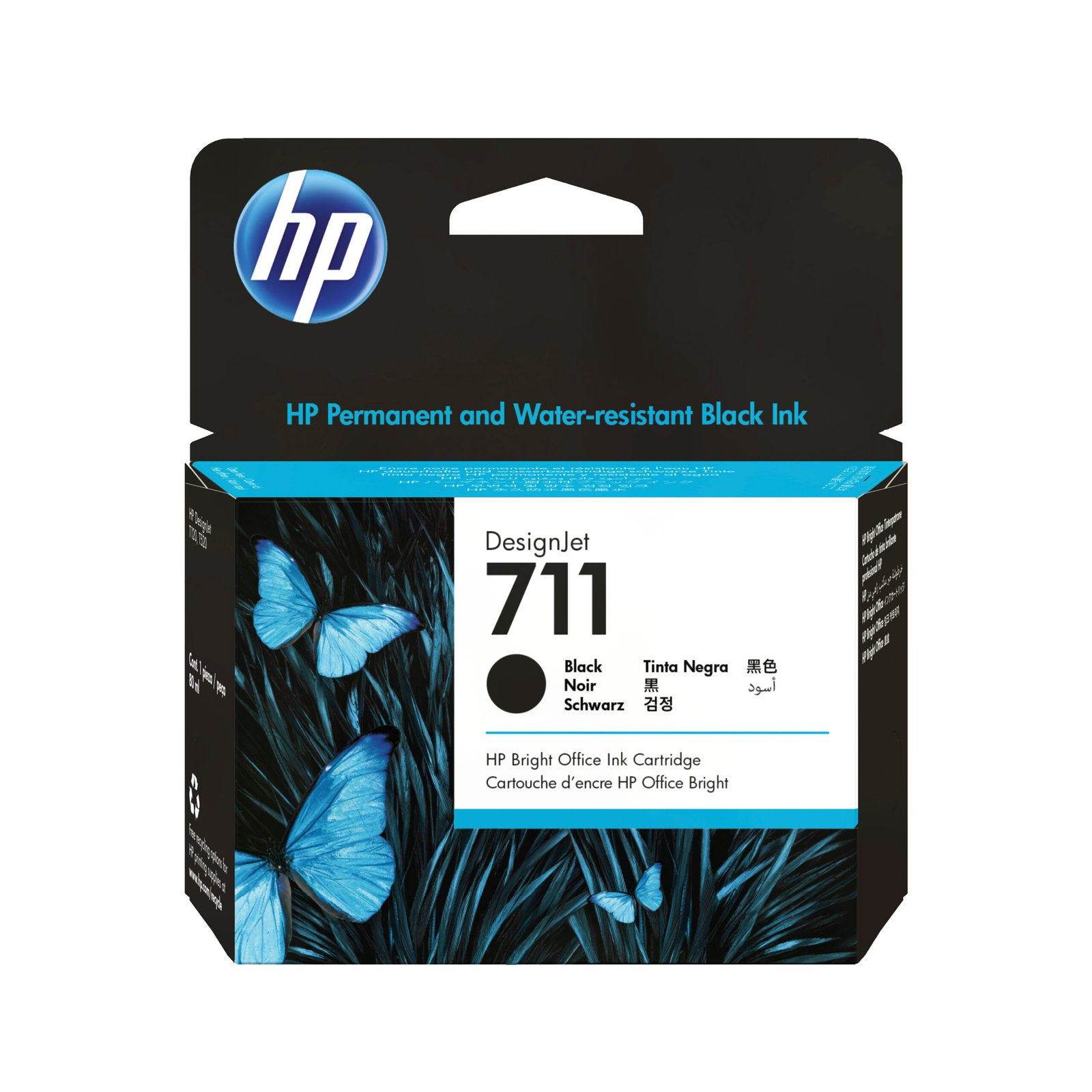 HP 711 80-ml Black DesignJet Ink Kartric (CZ133A)