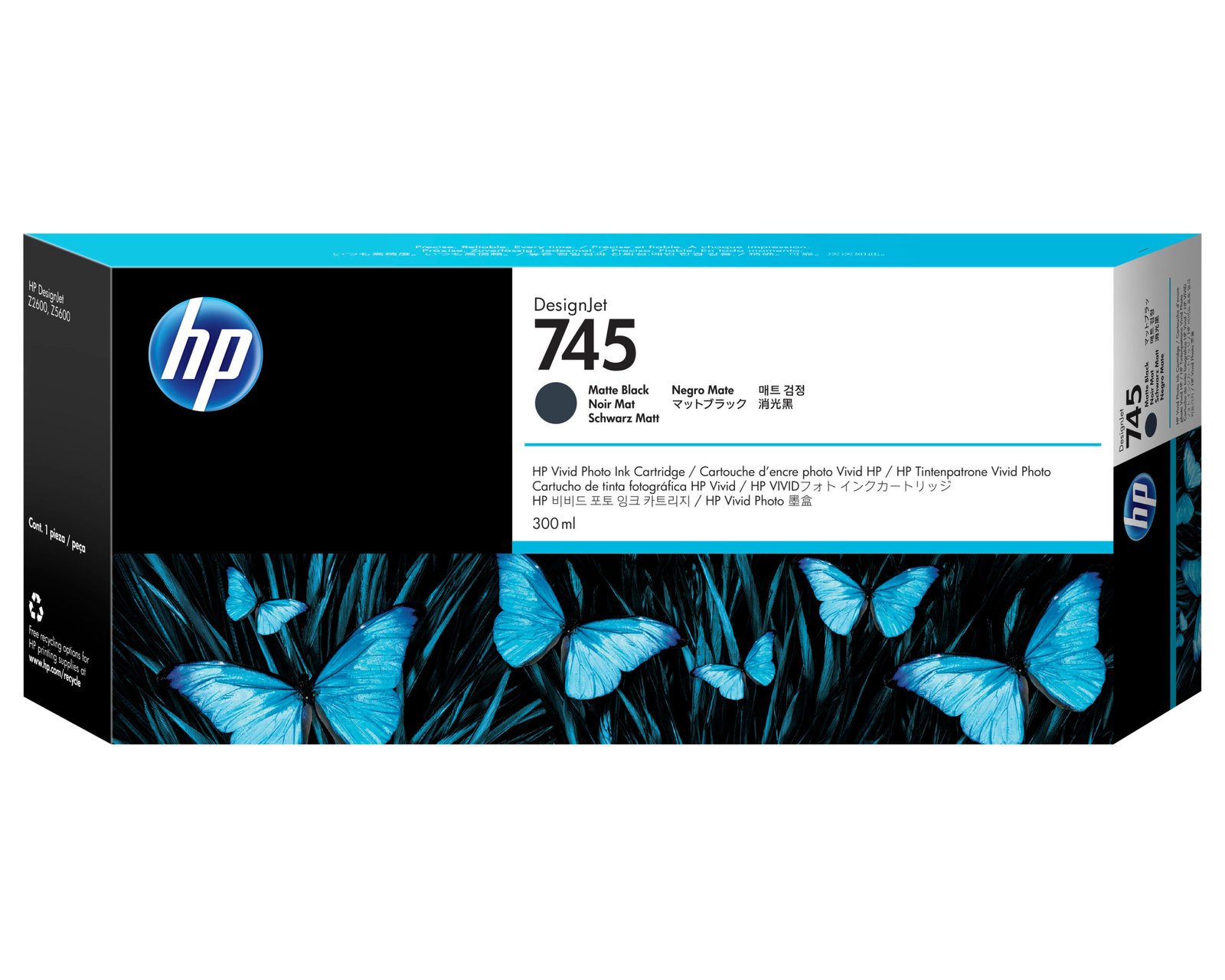 HP 745 300-ml DesignJet Matte Black Ink Kartric (F9K05A)
