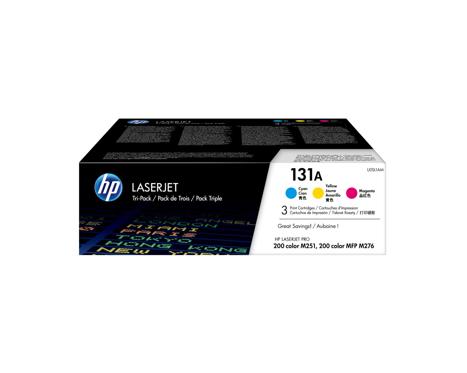 HP 131A 3-pack Cyan/Magenta/Yellow Original LaserJet Toner Cartridges (U0SL1AM)