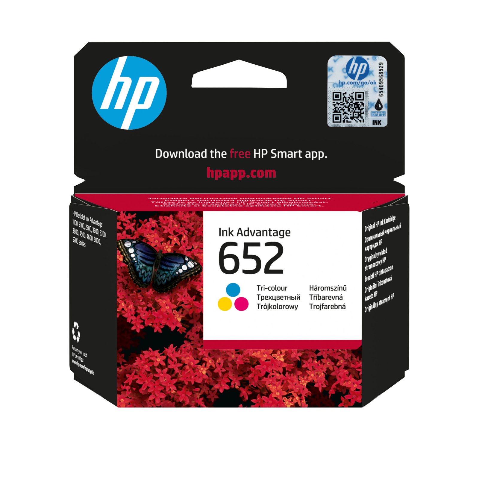 HP 652 Tri-color Original Ink Advantage Kartric (F6V24AE)