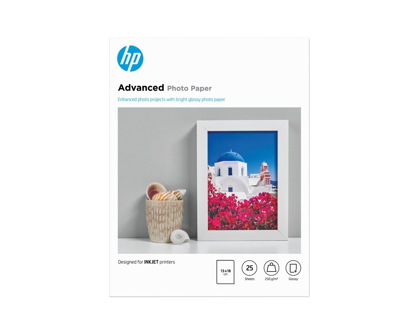 HP Advanced Glossy Photo Paper-25 sht/13 x 18 cm borderless (Q8696A)