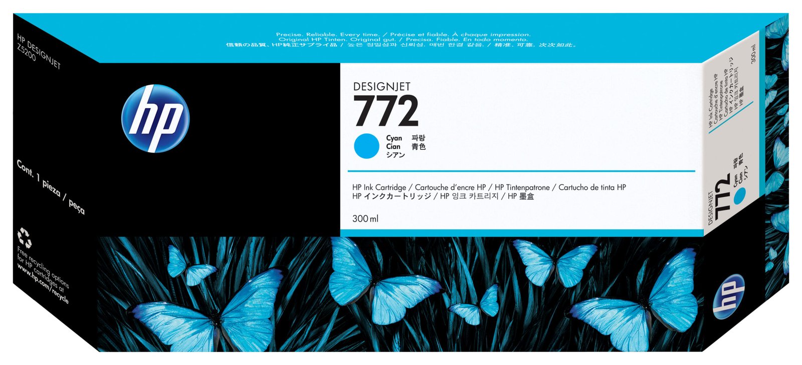 HP 772 300-ml Cyan DesignJet Ink Kartric (CN636A)