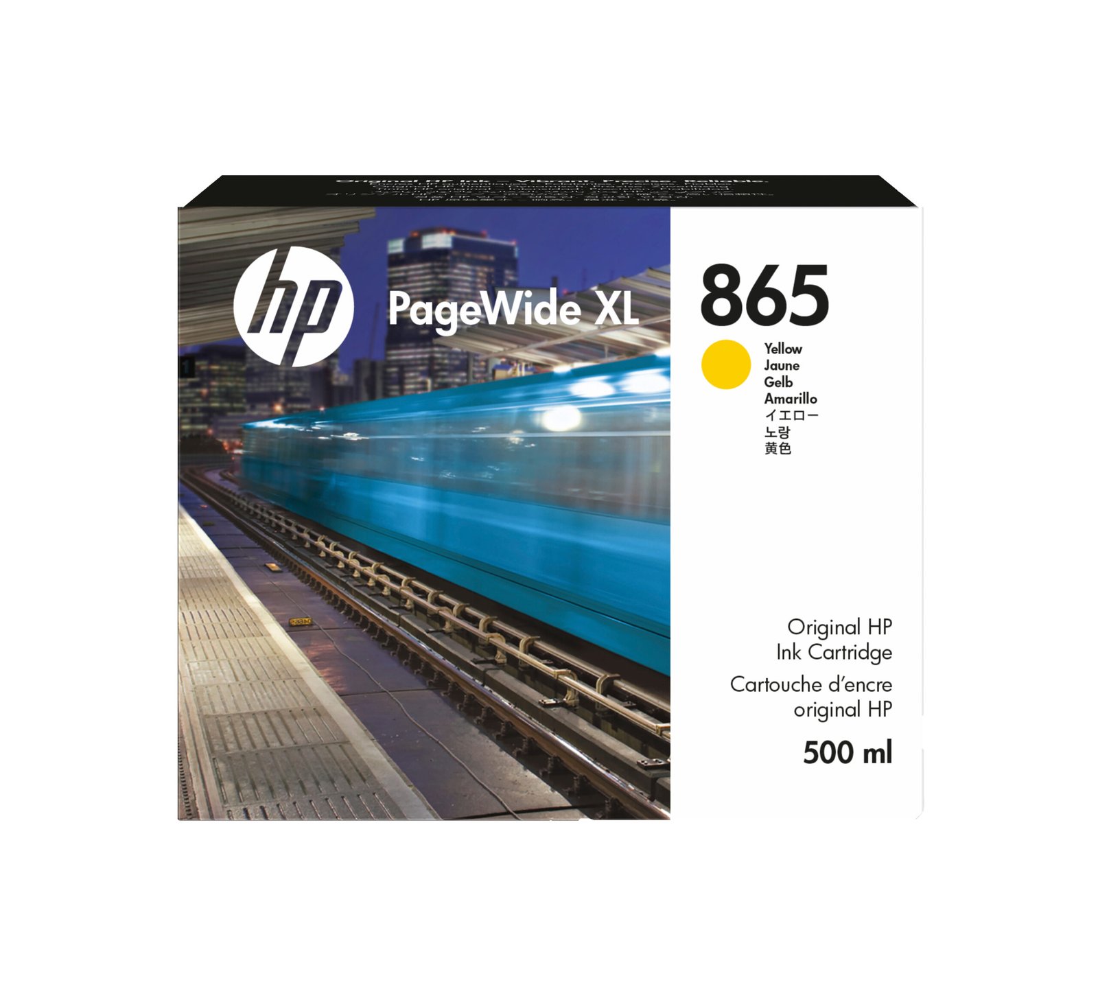 HP 865 500-ml Yellow PageWide XL Ink Kartric (3ED84A)