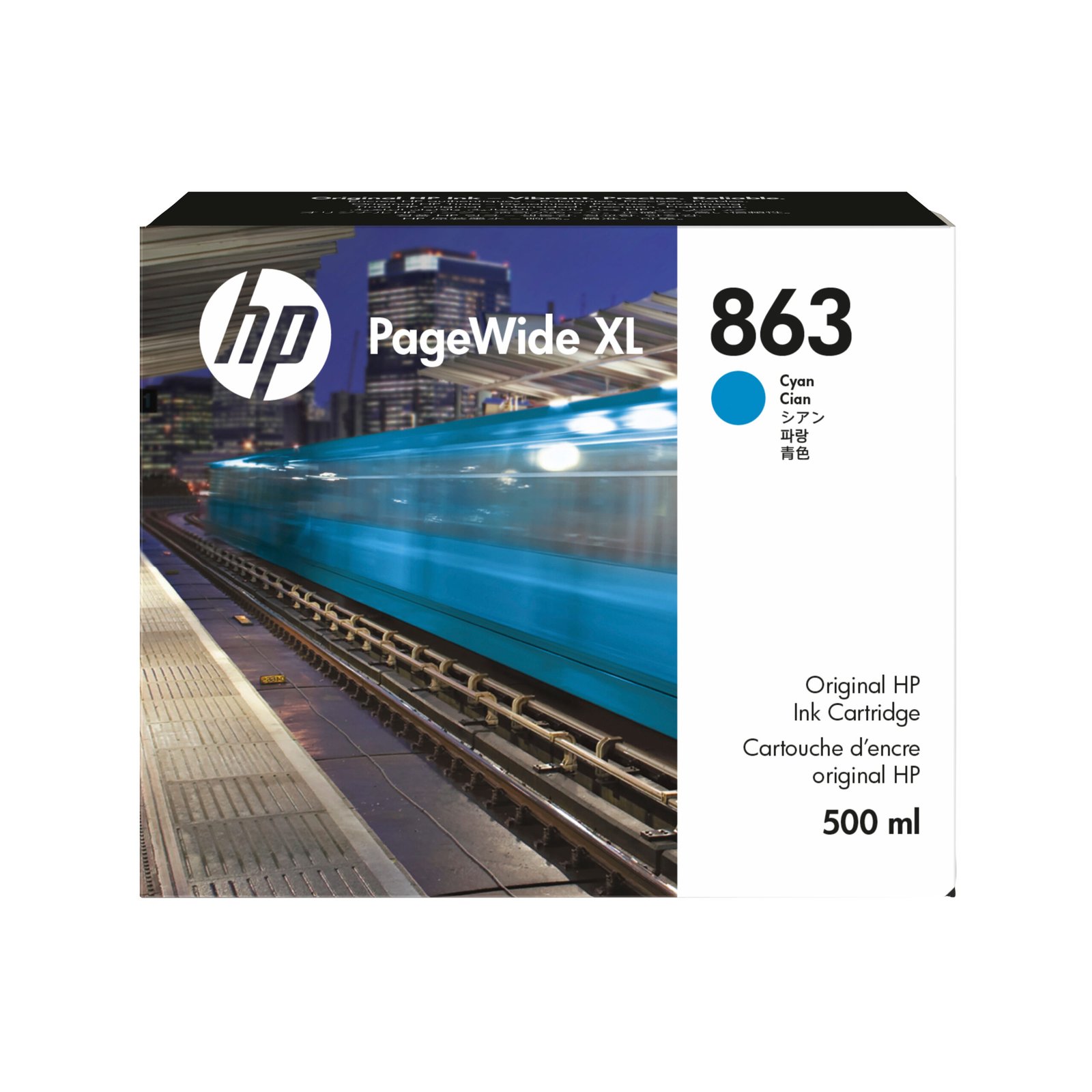 HP 863 500-ml Cyan PageWide XL Ink Kartric (F9K40A)