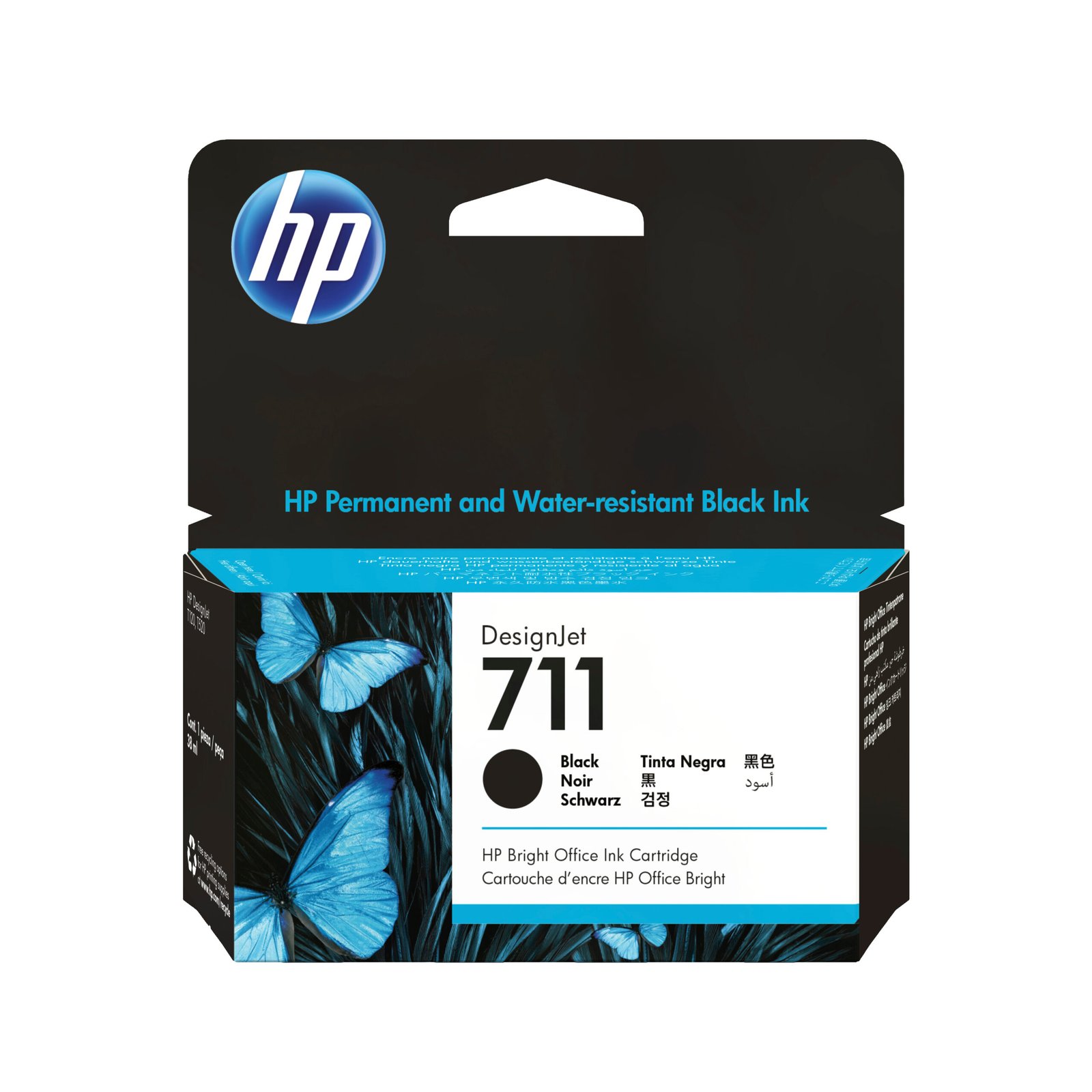 HP 711 38-ml Black DesignJet Ink Kartric (CZ129A)