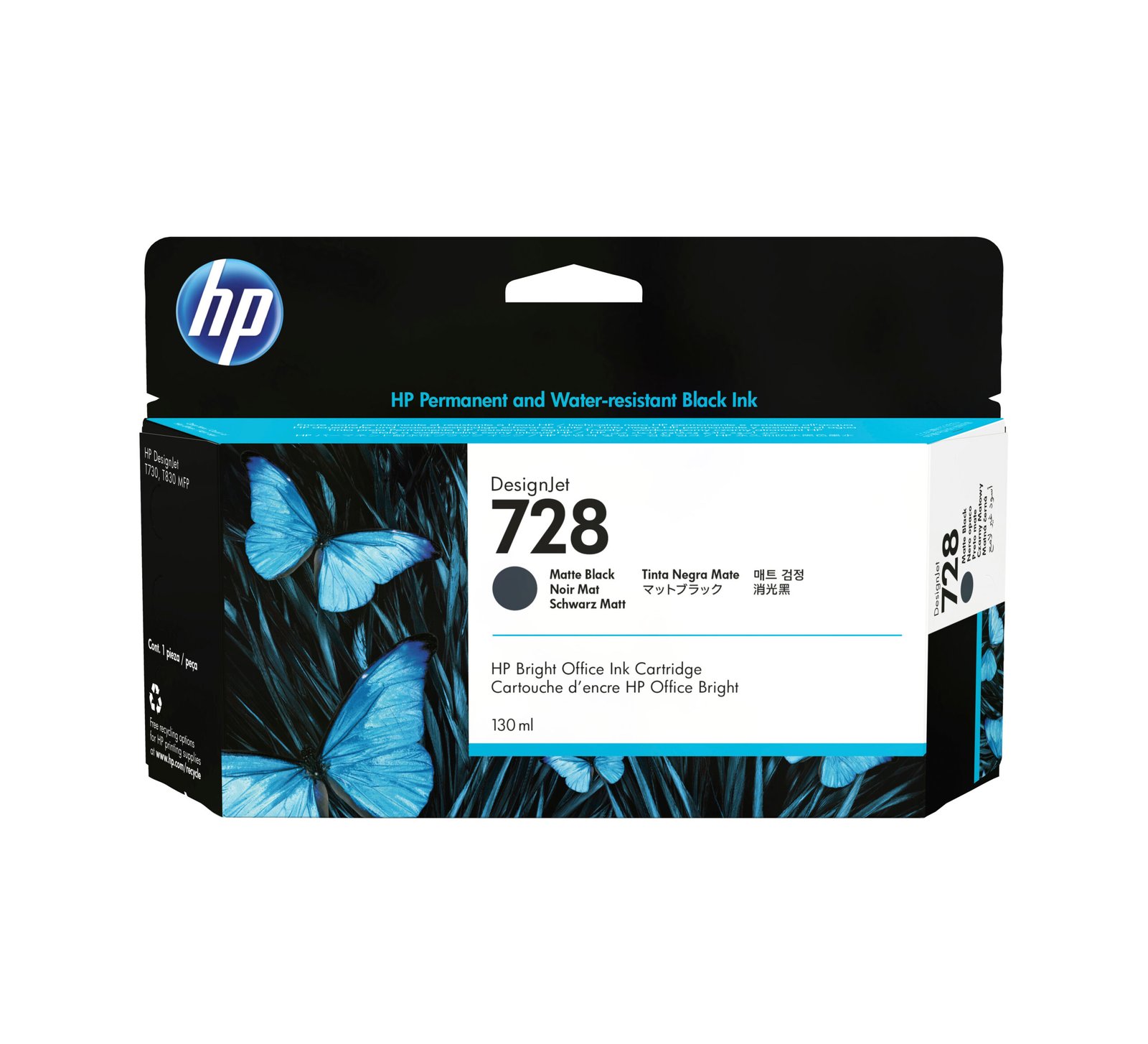 HP 728 130-ml Matte Black DesignJet Ink Kartric (3WX25A) HP 728 130-ml Matte Black DesignJet Ink Kartric (3WX25A)