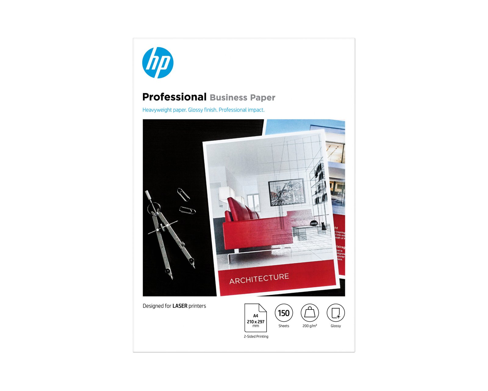 HP Professional Laser Glossy FSC Paper 200 gsm-150 sht/A4/210 x 297 mm (7MV83A)