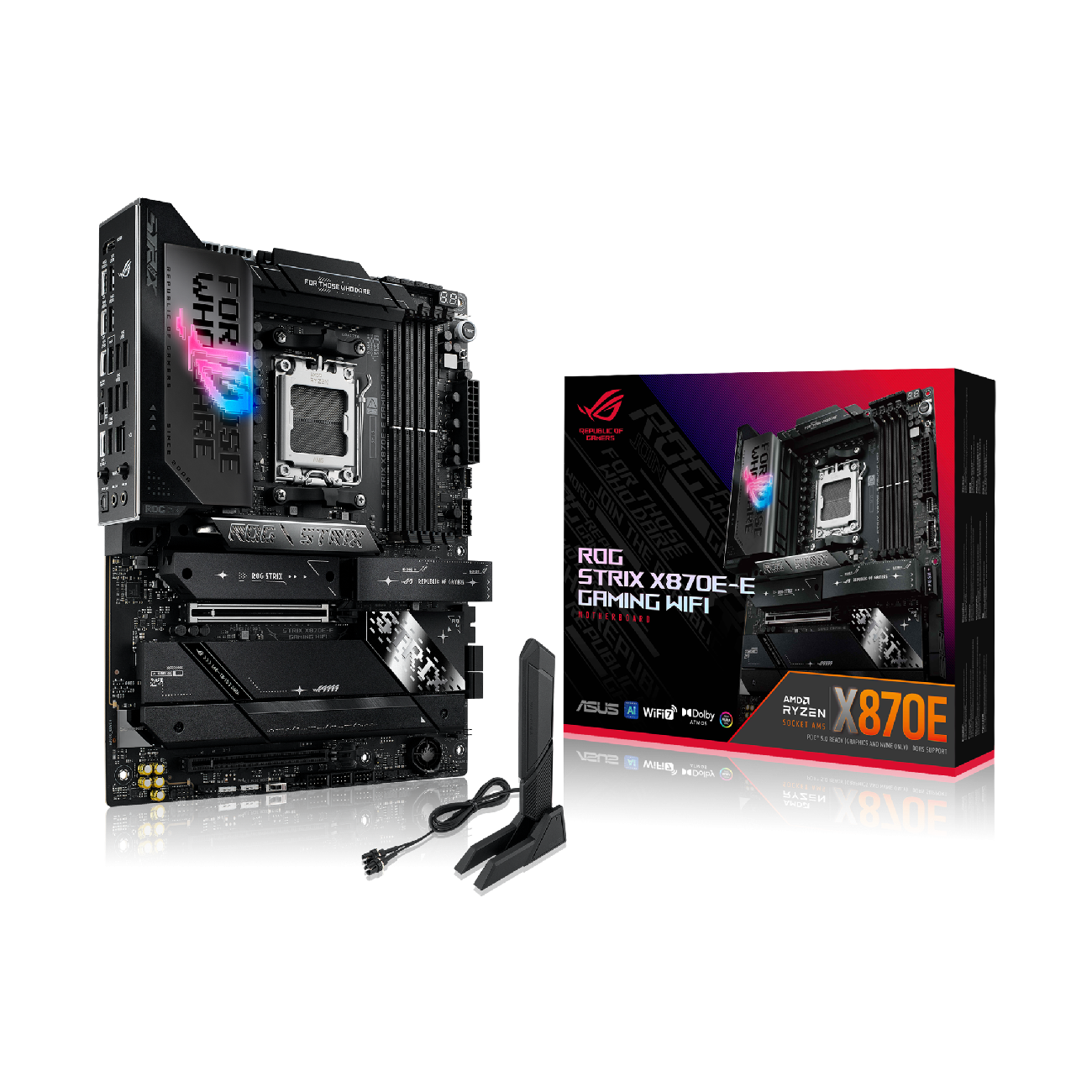 ASUS20ROG20STRIX20X870E-E20GAMING20WIFI20220sayt-1300x1300-1.png ASUS ROG STRIX X870E-E GAMING WIFI AM5 AMD Ryzen 9000, 8000, 7000 AMD X870E 4xDDR5 5xM.2 4xSATA Wi-Fi 7 antena Bluetooth 5.4 ATX (90MB1IB0-M0EAY0) - Image 1