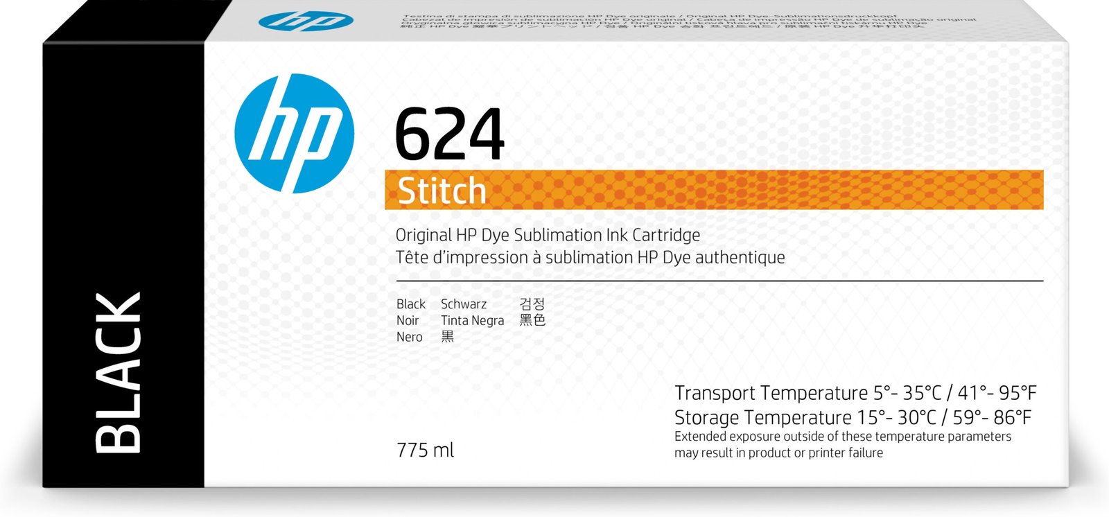 HP 624 775-ml Black Stitch Dye Sublimation Ink Kartric (2LL53A)
