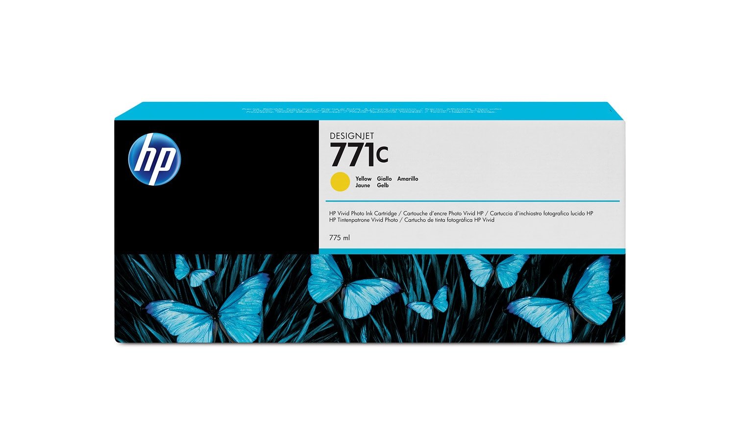 HP 771C 775-ml Yellow DesignJet Ink Kartric (B6Y10A)