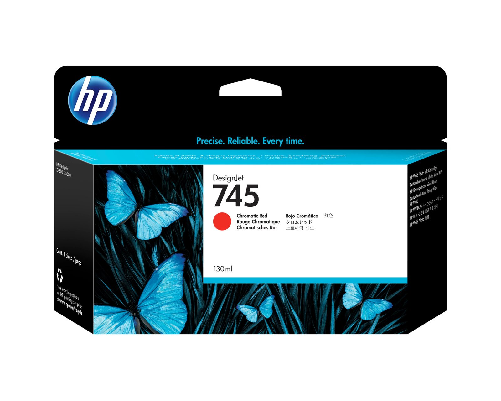 HP 745 130-ml DesignJet Chromatic Red Ink Kartric (F9K00A)