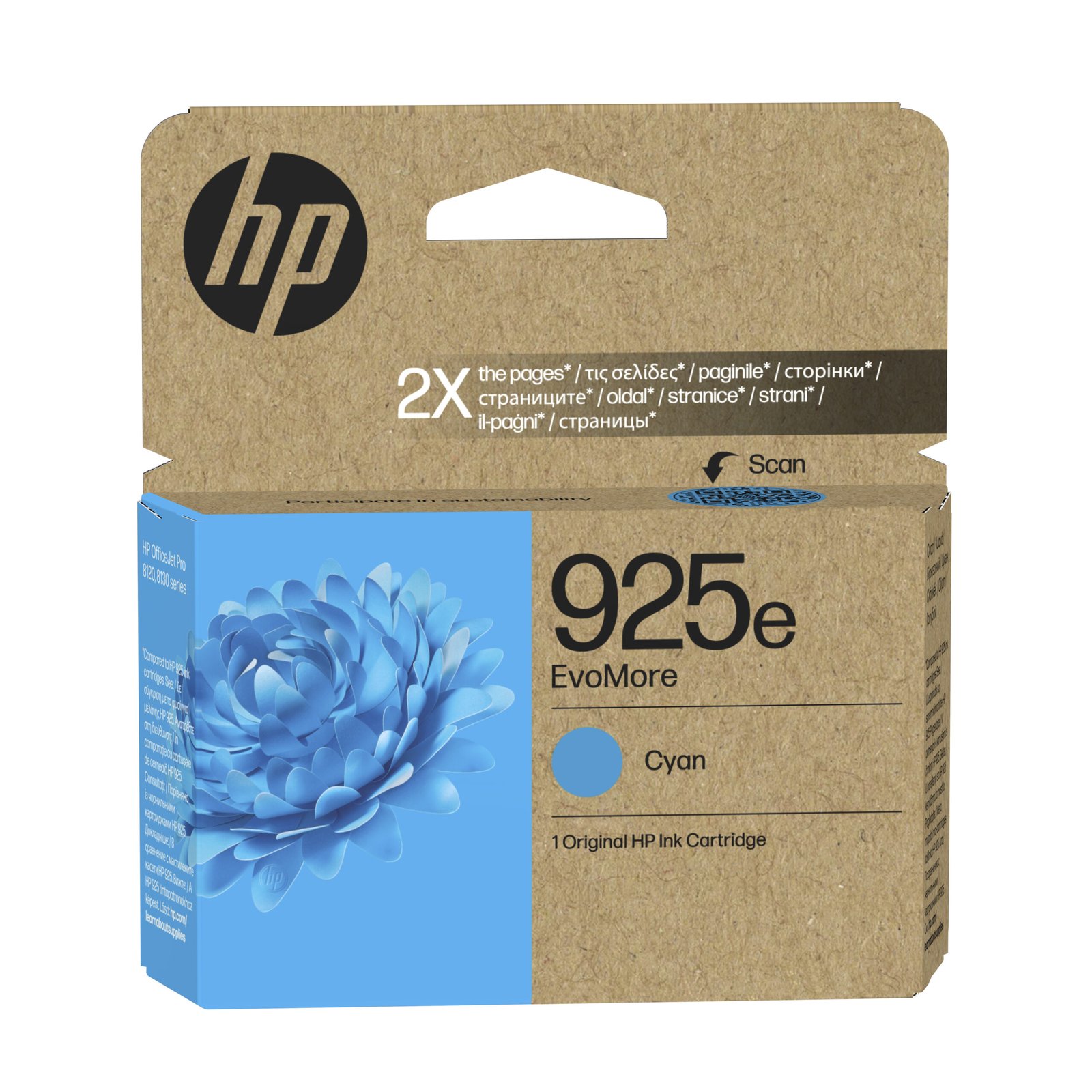 HP 925e EvoMore Cyan Original Ink Kartric (4K0W0PE)