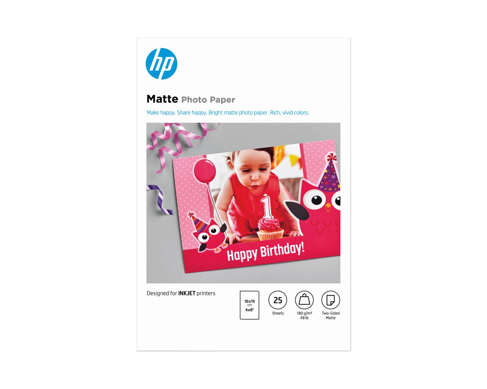 HP Matte Photo Paper-25 sht/10 x 15 cm (7HF70A)