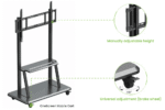 Hündürlük tənzimlənməsi - Mobile cart supports up to 86" displays with manual height adjustment OS-Mobile-Cart - Image 2